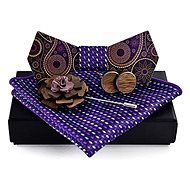 Gaira Wooden cufflinks with brooch, bow tie and handkerchief 709088 - Cufflinks