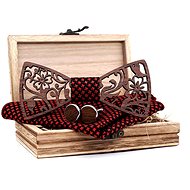 Gaira Wooden cufflinks with bow tie and handkerchief 709091 - Cufflinks