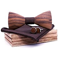 Gaira Wooden cufflinks with bow tie and handkerchief 709219 - Cufflinks