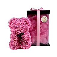 Teddy Bear Romantic Rose Teddy 25 cm pink with pink petals - Rose Bear