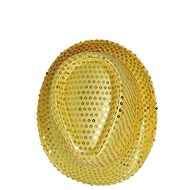 Guirca Gold hat with sequins - disco 80s, New Year's Eve - Wide-Brimmed Hat
