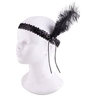 Funny Fashion Headband with feathers, black, Charlestone - Headband