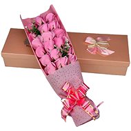 Teddy Bear Soap Rose Bouquet in gift box, pink - Rose Bear