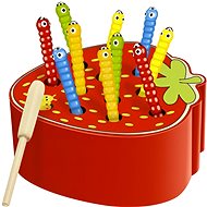Kruzzel 22411 Magnetic wooden game Worm hunting strawberry - Social Game