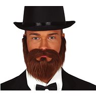 Guirca Brown beard with moustache on rubber - Costume Accessory