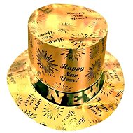 Funnnyfashn Hat - top hat gold Happy New Year - Wide-Brimmed Hat