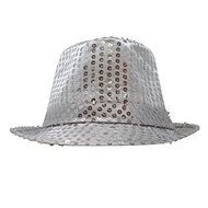 Guirca Hat with sequins silver - disco 80s - New Year's Eve - Wide-Brimmed Hat