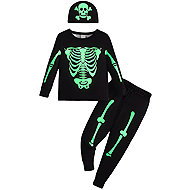 Excellent Halloween set size 98 - Luminous skeleton - Costume