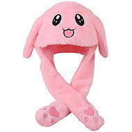Excellent Plush hat with movable ears - Pink bunny - Party Hats