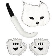 Ruhhy 26249 Ladies fox costume, 4-piece set, white - Carnival Mask