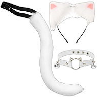 Ruhhy 26584 Cat costume, ladies, white - Costume Accessory