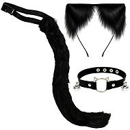 Ruhhy 26587 Ladies cat costume, 3-piece set, black - Costume Accessory