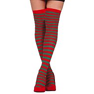 GUIRCA Christmas striped knee high socks - Elf - Costume Accessory