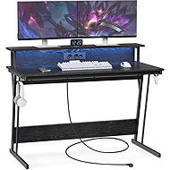 Songmics Hill gaming table with LED lighting black - Gaming Desk