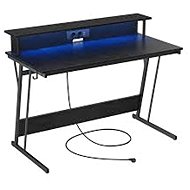 Songmics Hill gaming table with LED lighting, black - Gaming Desk