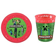 GoDan Plastic cup and plate set Pixel - Minecraft - 2 pcs - Party Accessories