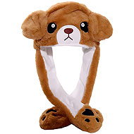EXCELLENT Plush hat with movable ears - brown teddy bear - Party Hats