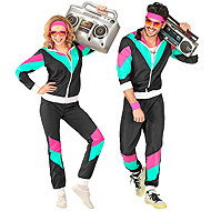 Widmann Unisex černá šusťákovka 80' léta velikost S - Costume