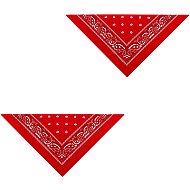 Rappa Western Cowboy Bandana 53 × 53cm Red, 2pcs - Costume Accessory