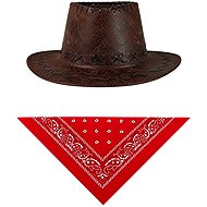Rappa Children's Cowboy Set, Hat and Red Scarf - Western - Wide-Brimmed Hat