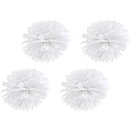 PARTYDECO Papírový pompom 25 cm, bílý, 4 ks - Decoration