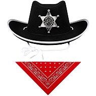 Rappa Cowboy Set for Children, Sheriff's Hat, Red Western Scarf - Wide-Brimmed Hat