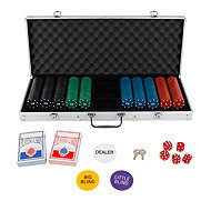 FunCo Exclusive Poker Set in Case 500 Chips, Cards, Dice - Card Game