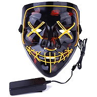 Verk Scary Glowing Mask, Black-Yellow - Costume Accessory