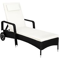 TECTAKE Garden lounger, black/beige - Garden Lounger