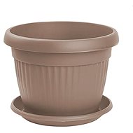 Gardino Mediteran diameter 20 cm with saucer, mocha - Flower Pot