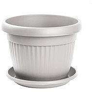 Gardino Mediteran 25 cm diameter with saucer, white - Flower Pot