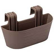 GARDINO Railing chest FINESA, 44 × 15 cm, 24,5 cm high, mocca - Flower Box