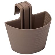 GARDINO Railing chest FINESA, 27 × 15 cm, 24,5 cm high, mocca - Flower Box