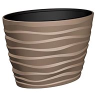 GARDINO Oval flowerpot BORA 60 × 39 cm, 58 cm high, mocca - Flower Pot