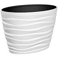 GARDINO Oval flowerpot BORA 60 × 39 cm, 58 cm high, white - Flower Pot