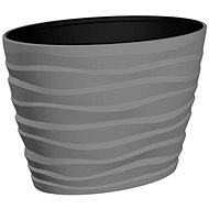 GARDINO Oval flowerpot BORA 60 × 39 cm, 42 cm high, grey - Flower Pot