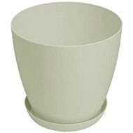 GARDINO Flowerpot LUX diameter 28 cm with saucer, beige - Flower Pot