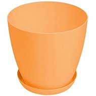 GARDINO Flowerpot LUX 28 cm diameter with saucer, apricot - Flower Pot