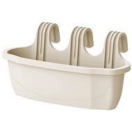 Gardino Railing Box NIZZA 50 × 18 cm, 18.5 cm high, beige - Flower Box