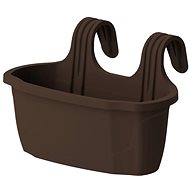 Gardino Railing Box NIZZA 38 × 18 cm, 18,5 cm high, mocca - Flower Box