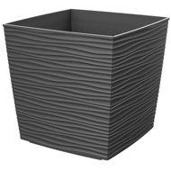 GARDINO Flowerpot FINESA, 35 × 35 cm, 34,6 cm high, anthracite - Flower Pot