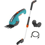 GARDENA ClassicCut Li Cordless Grass Shears - Telescopic Handle and Wheels Set - Grass Shears