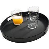 APS Tray tray melamine 35,5 cm, round, black, high rim - Tray