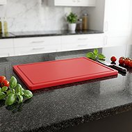 Gastro Plastic cutting board 60x40x3 cm, with groove, red - Cutting Board