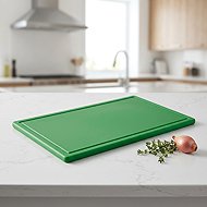 Gastro Plastic cutting board 50x30x2 cm, with groove, green - Cutting Board