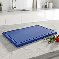 Gastro Plastic cutting board 40x30x1 cm, with groove, blue - Cutting Board