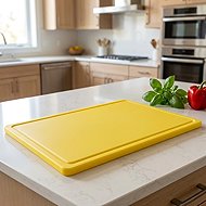 Gastro Plastic cutting board 60x40x3 cm, with groove, yellow - Cutting Board