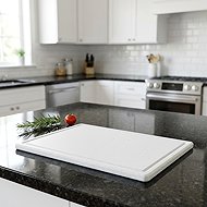 Gastro Plastic cutting board 25x16x1 cm, with groove, white - Cutting Board