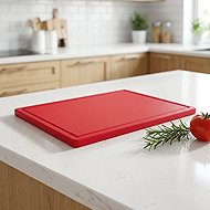 Gastro Plastic cutting board 32,5x26,5x2 cm GN 1/2, with groove, red - Cutting Board