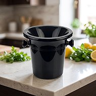 Gastro Plastic spittoon with lid, diameter: 215 mm, black - Kitchen Utensil